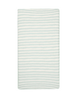 Cot bed fitted sheet from the Run Wild collection with calming hand-drawn mint green stripes on soft organic cotton
