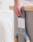 CoZee Air in Oak and Charcoal set at adjustable height 