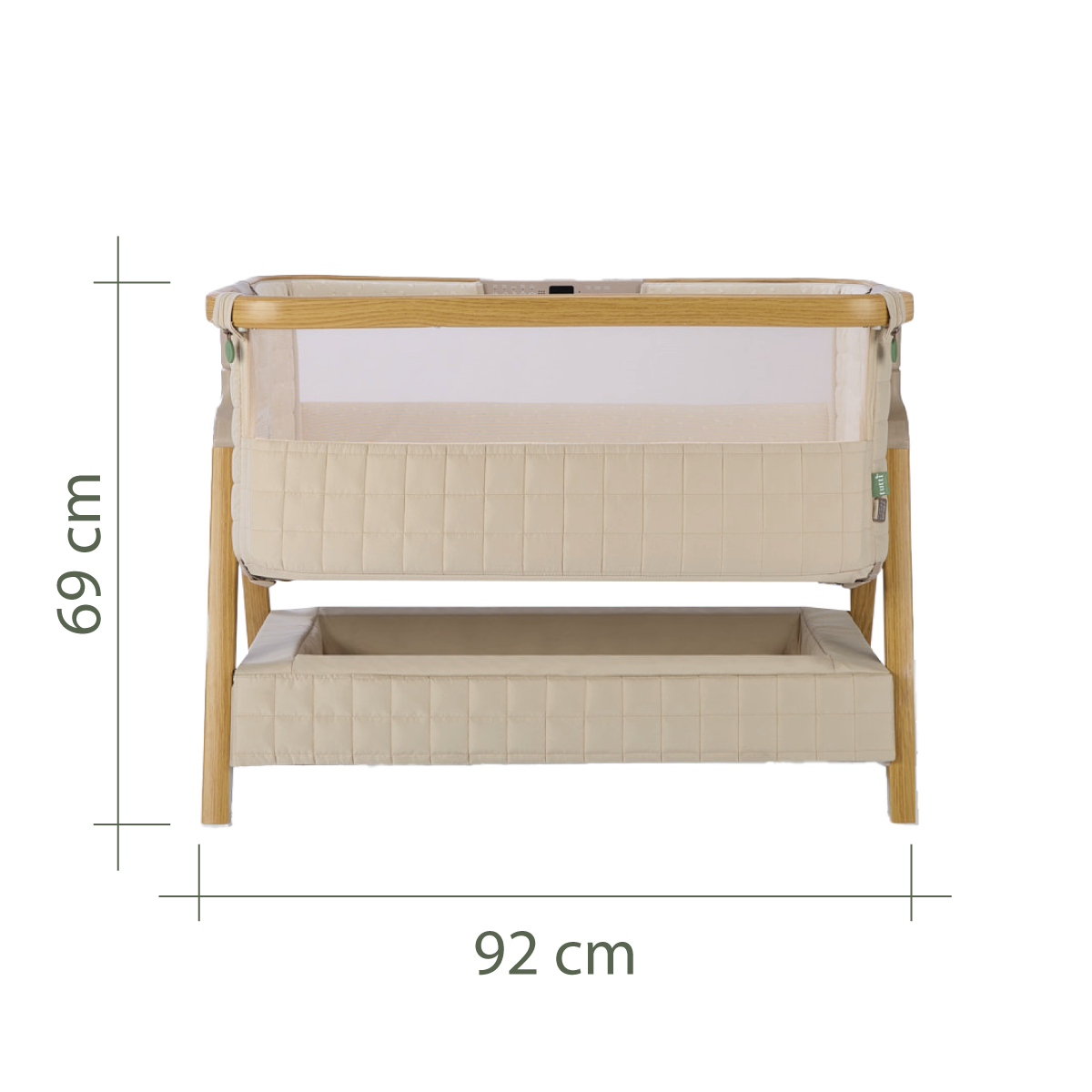 cozee sense bedside crib front dimensions