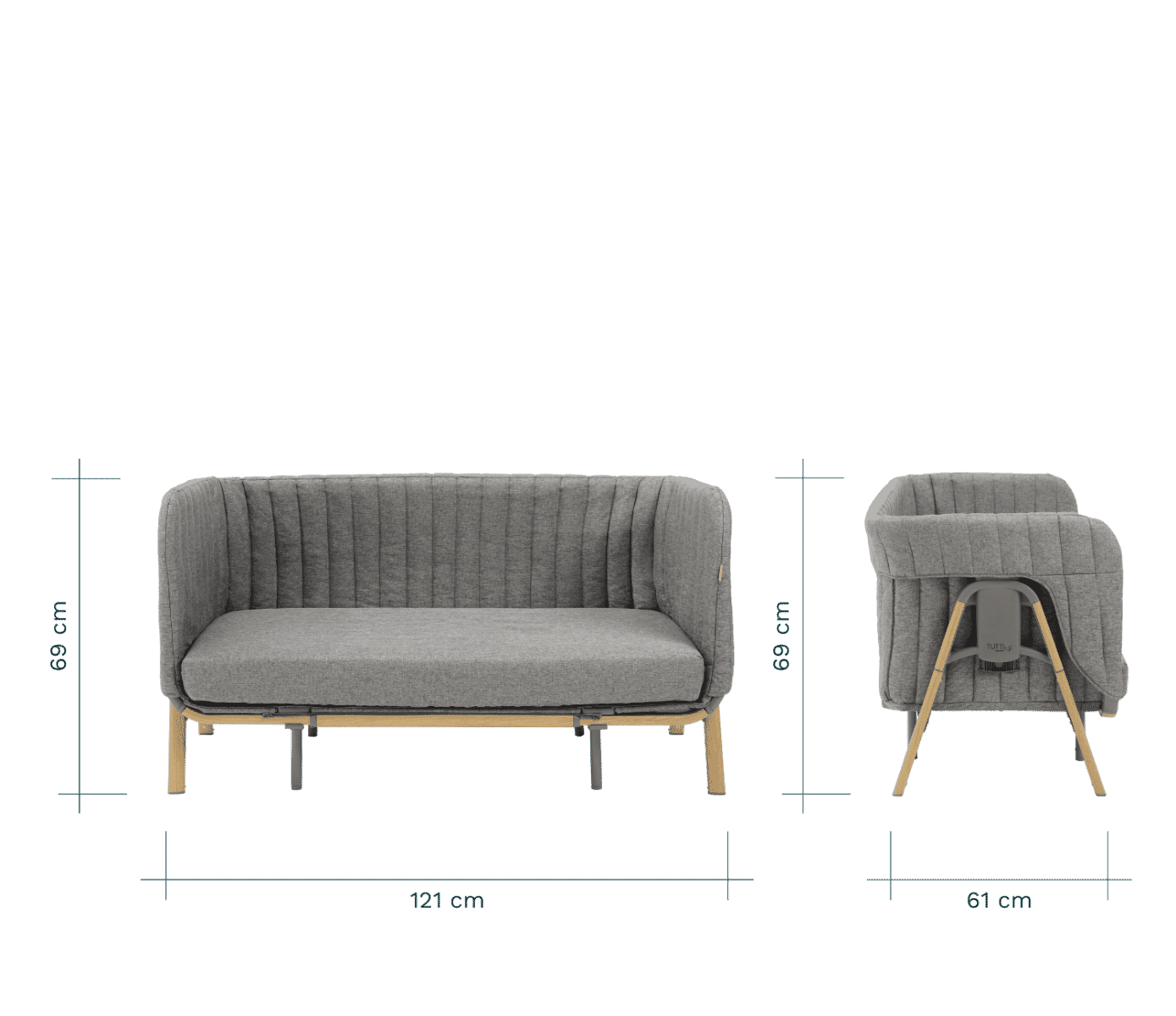 cozee xl sofa dimensions view
