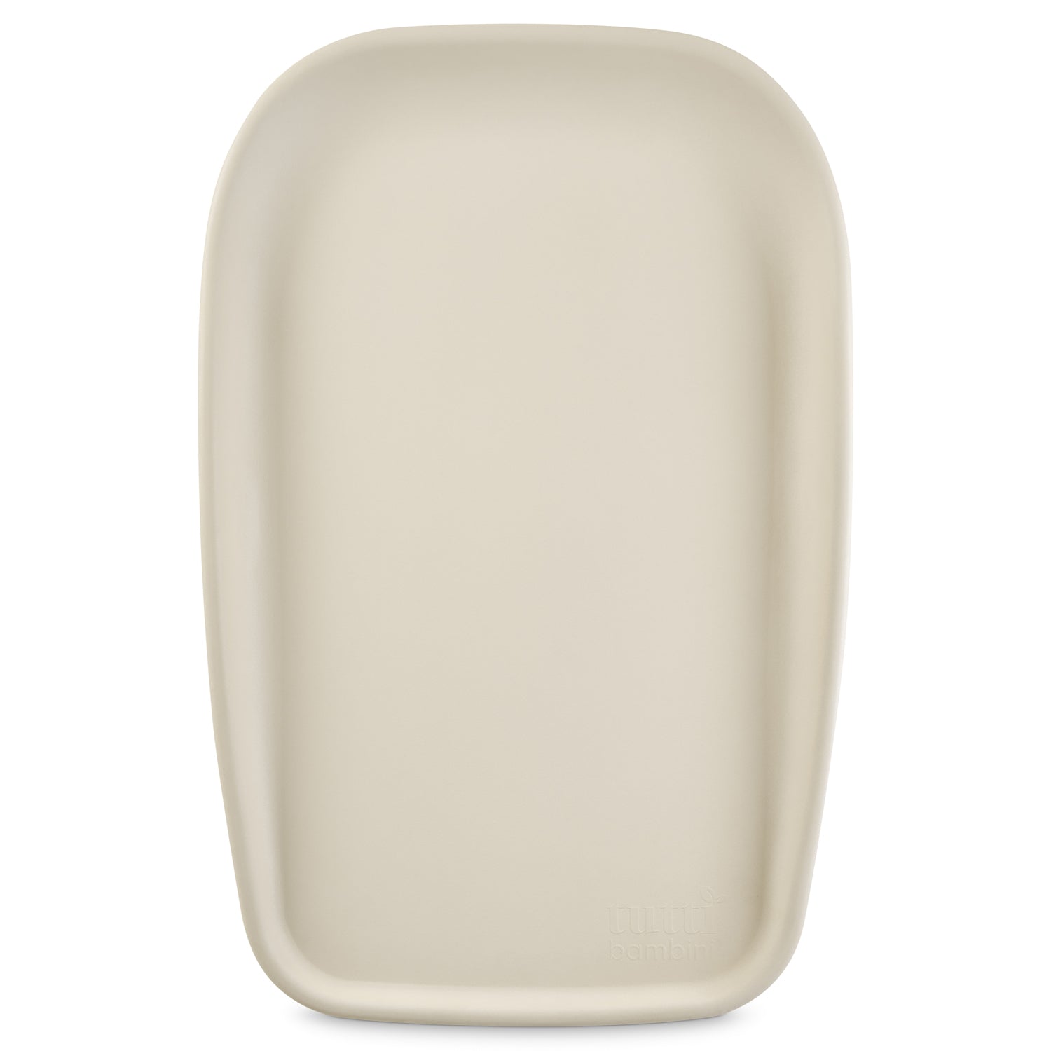 Front view of the Cushi Mini Baby Changing Mat in cashmere, showcasing its soft neutral tone and gently cushioned design.