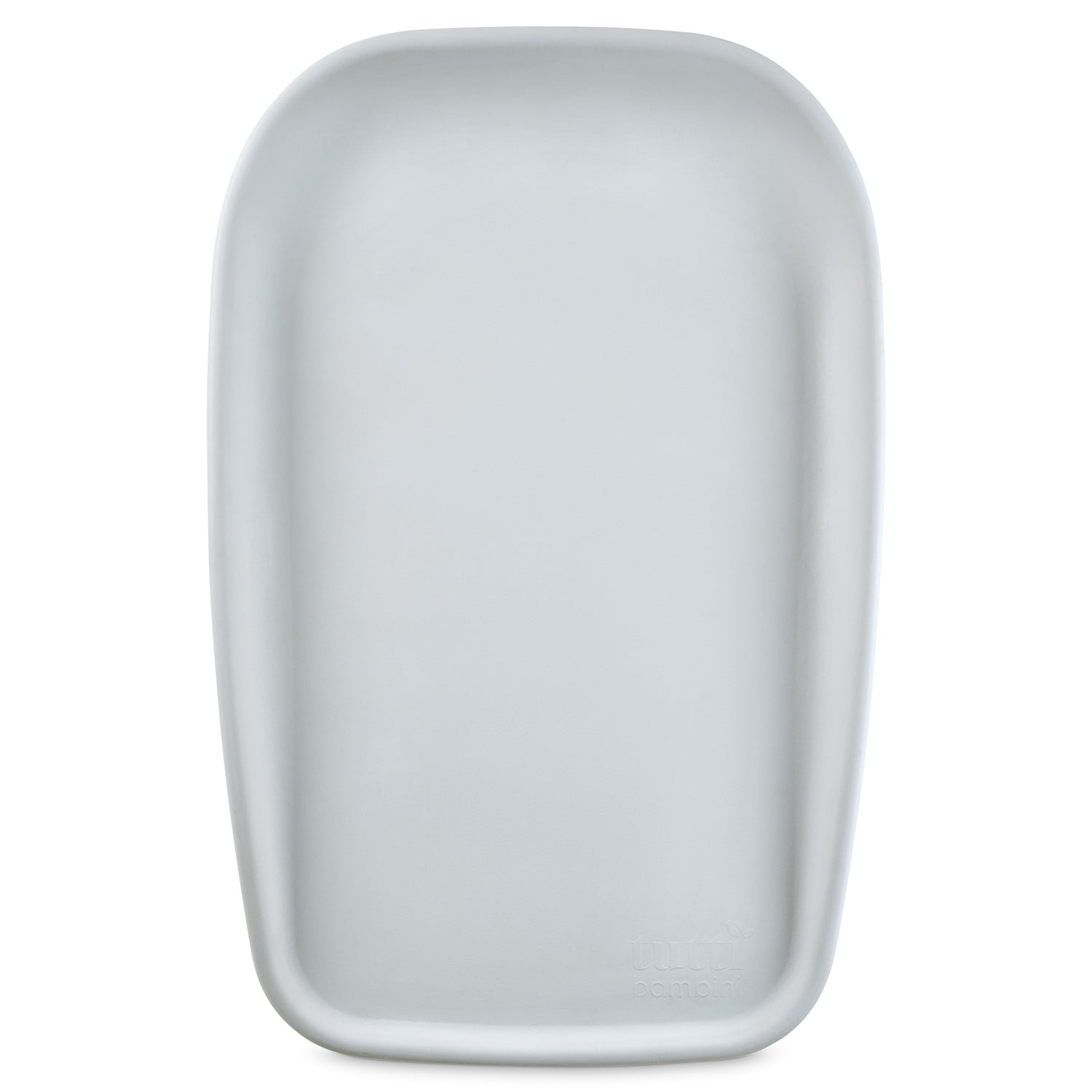 Front view of the Cushi mini baby changing mat in cloud, featuring softly contoured edges and a smooth, wipe-clean surface.