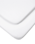 Essentials Crib Fitted Sheets White > soft cotton fabric for a comfortable and secure sleep surface