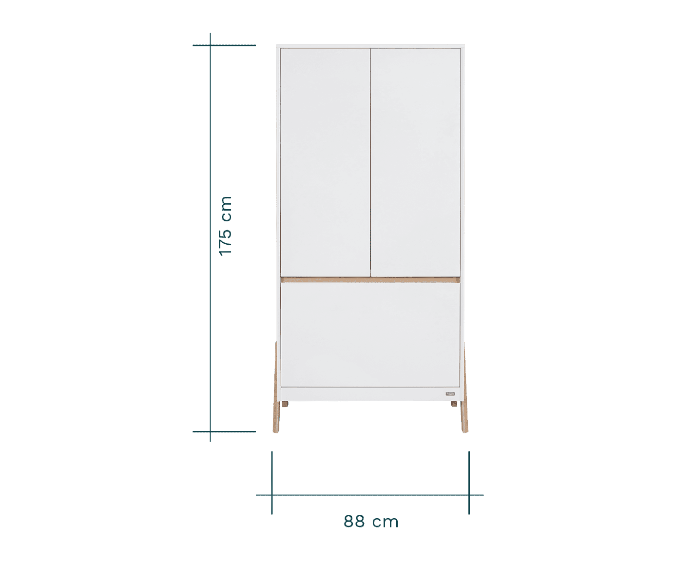 fuori wardrobe white light oak front dimensions