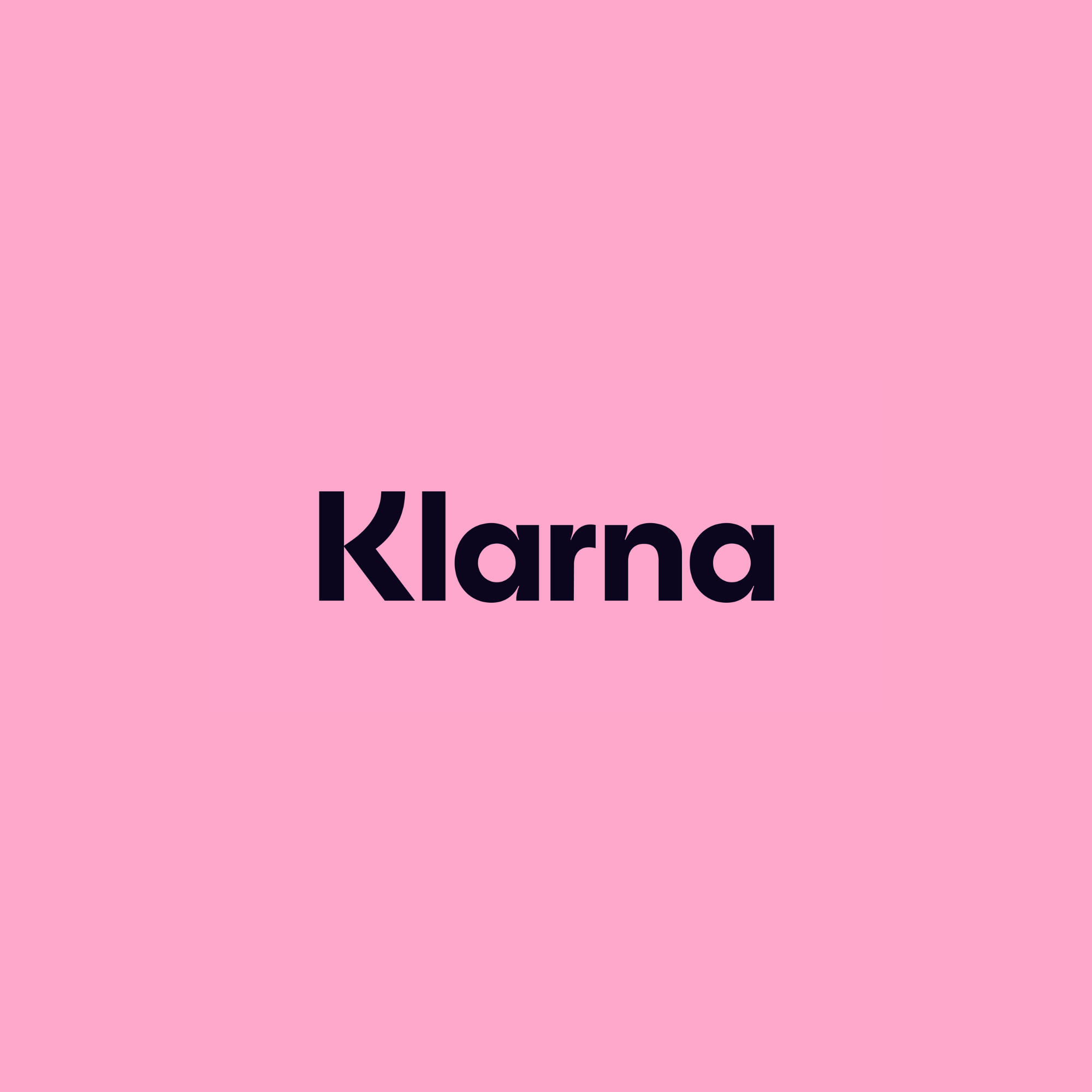 black klarna logo on a pink background