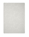 Cutout of the Bubble play mat in soft grey with a white abstract line pattern, showing its smooth, cushioned surface