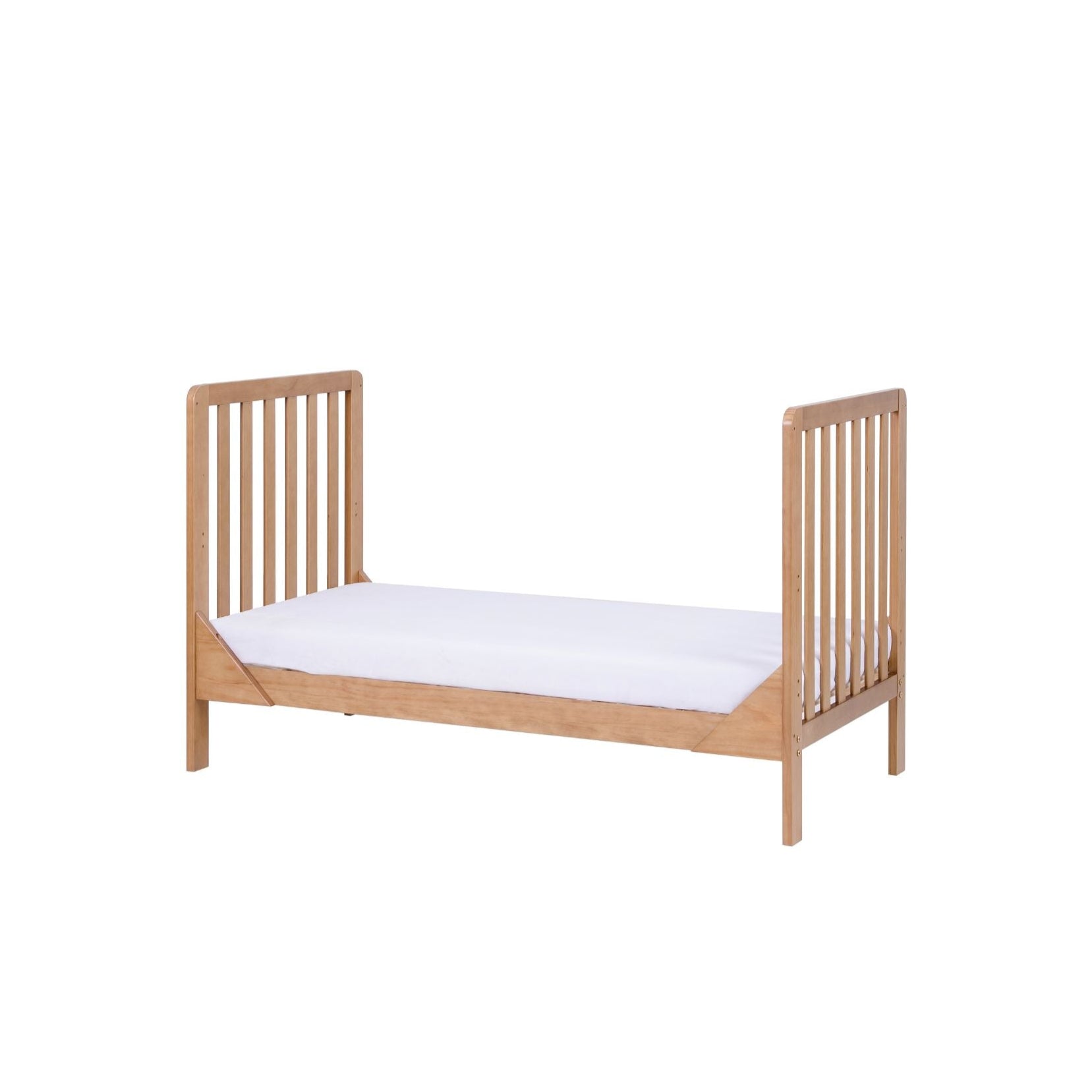 Malmo Cot Bed, Mattress Changer Oak Tutti Bambini