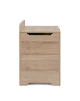 Modena Toy Box Oak designed with integrated side cut-out handles for effortless lifting and easy repositioning around the room