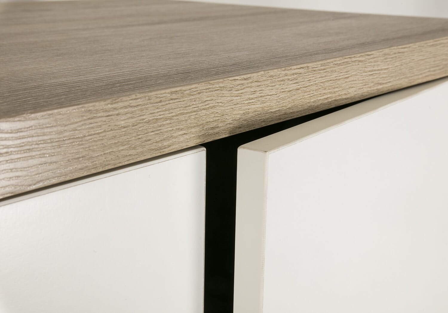 close up of modena wardrobe soft closing doors to prevent against door slamming