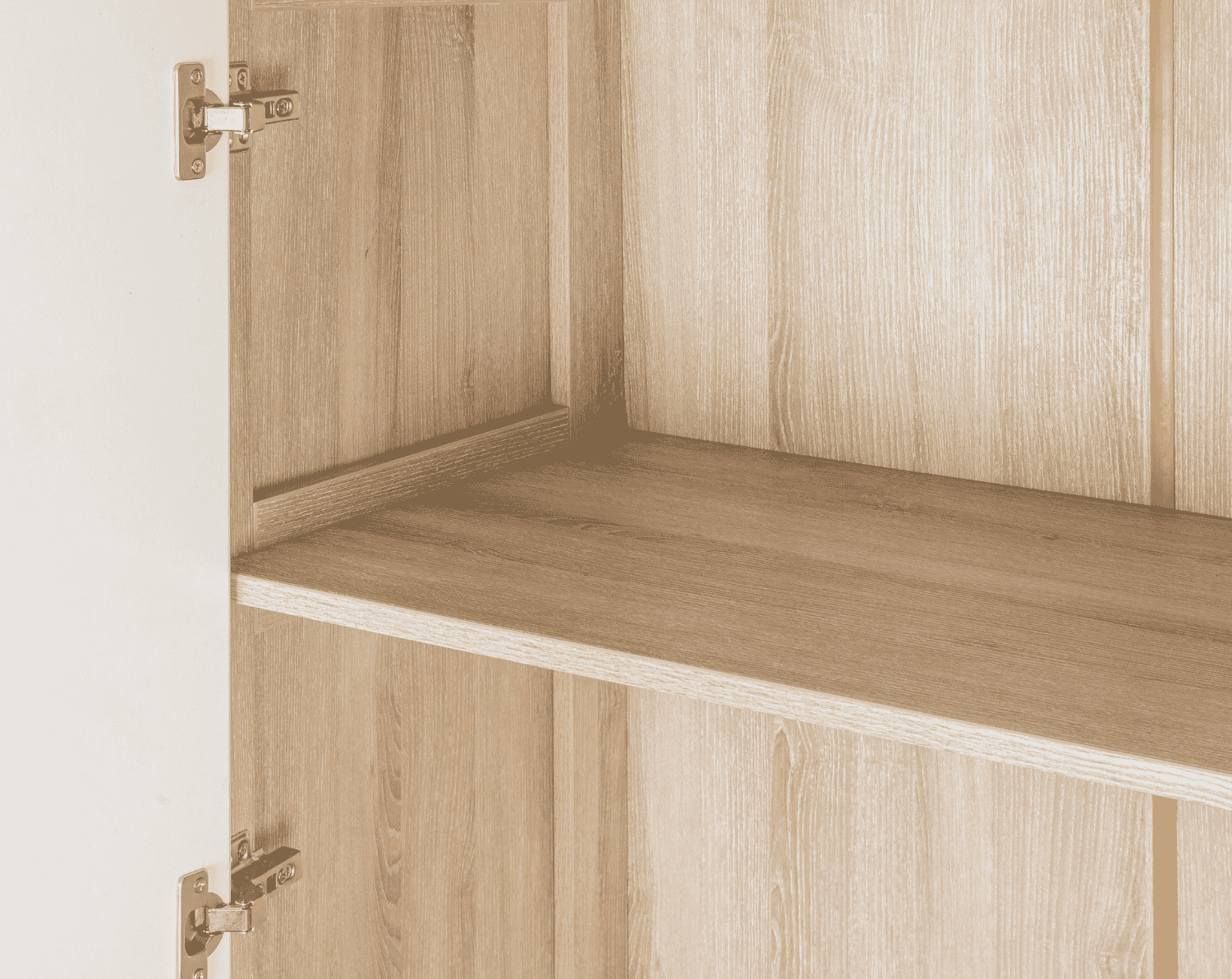 modena shelving showing ample storage and a aesthetically pleasing oak finish