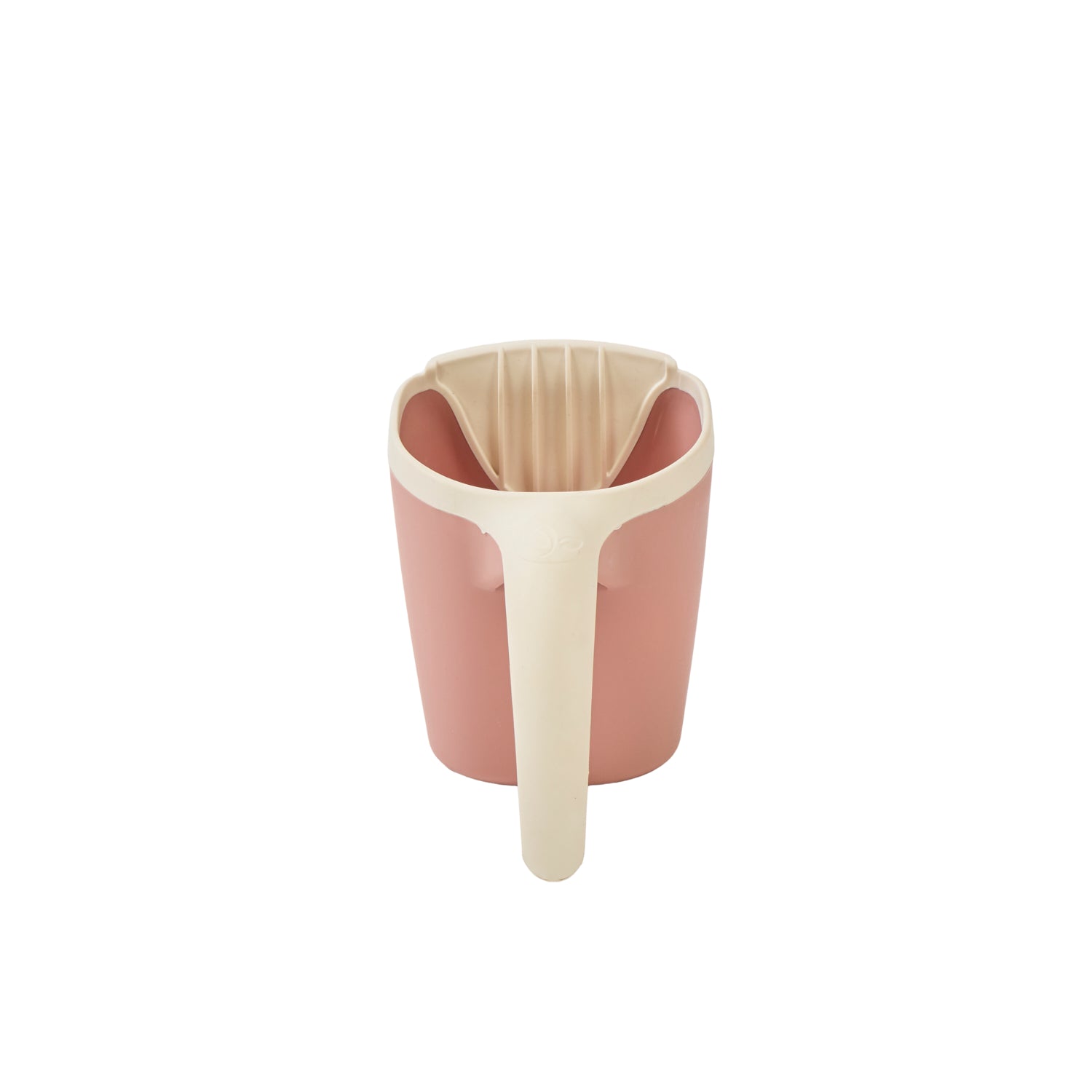 Rear view of the Nati Baby Bath Jug in shell showcasing compact shape, soft neutral finish and smooth rounded silhouette.