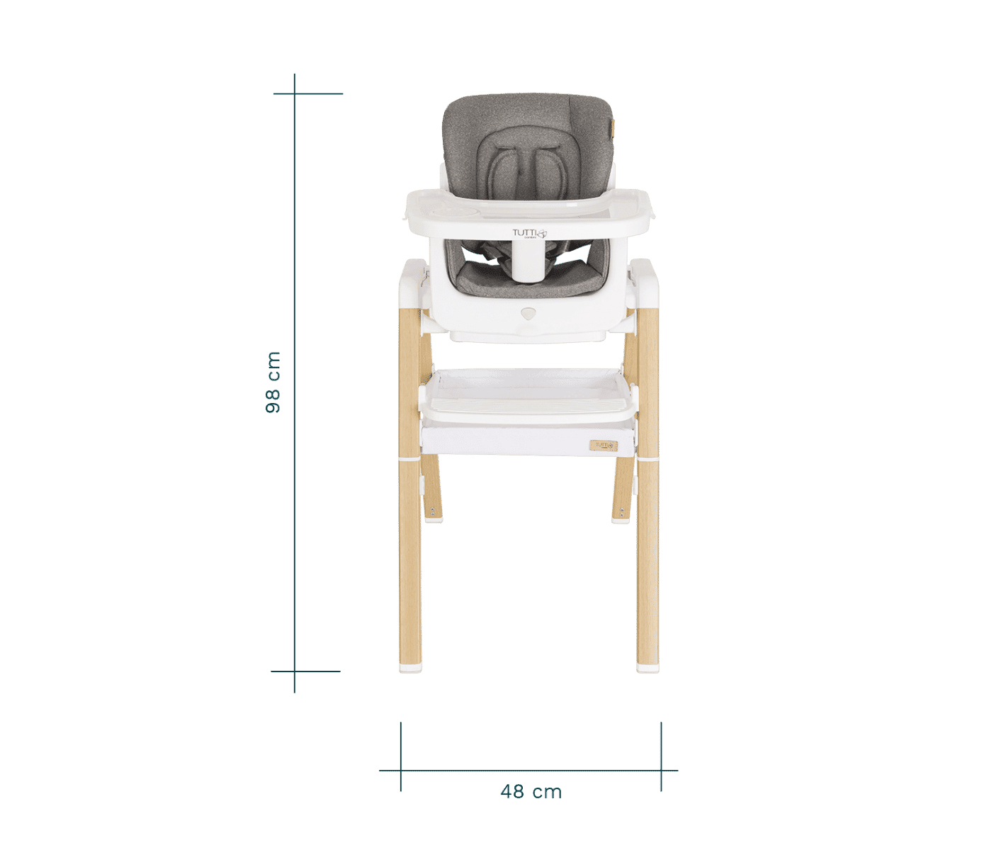 nova evolutionary highchair dimensions front view