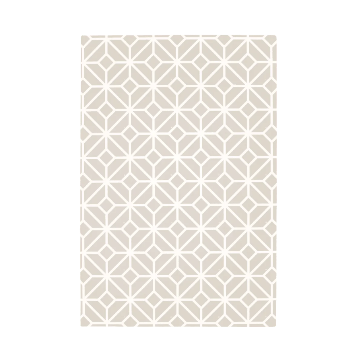 Cutout view of the puzzle playmat in tiles white sand, highlighting the soft neutral colourway and modern geometric tile design