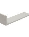 Side view of Rio large L-shaped wall shelf in dove grey, offering a spacious floating design for storing or displaying nursery items.