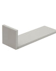 Medium angle of Rio wall shelf in dove grey, highlighting its smooth finish and secure wall-mounted style for nursery organisation.