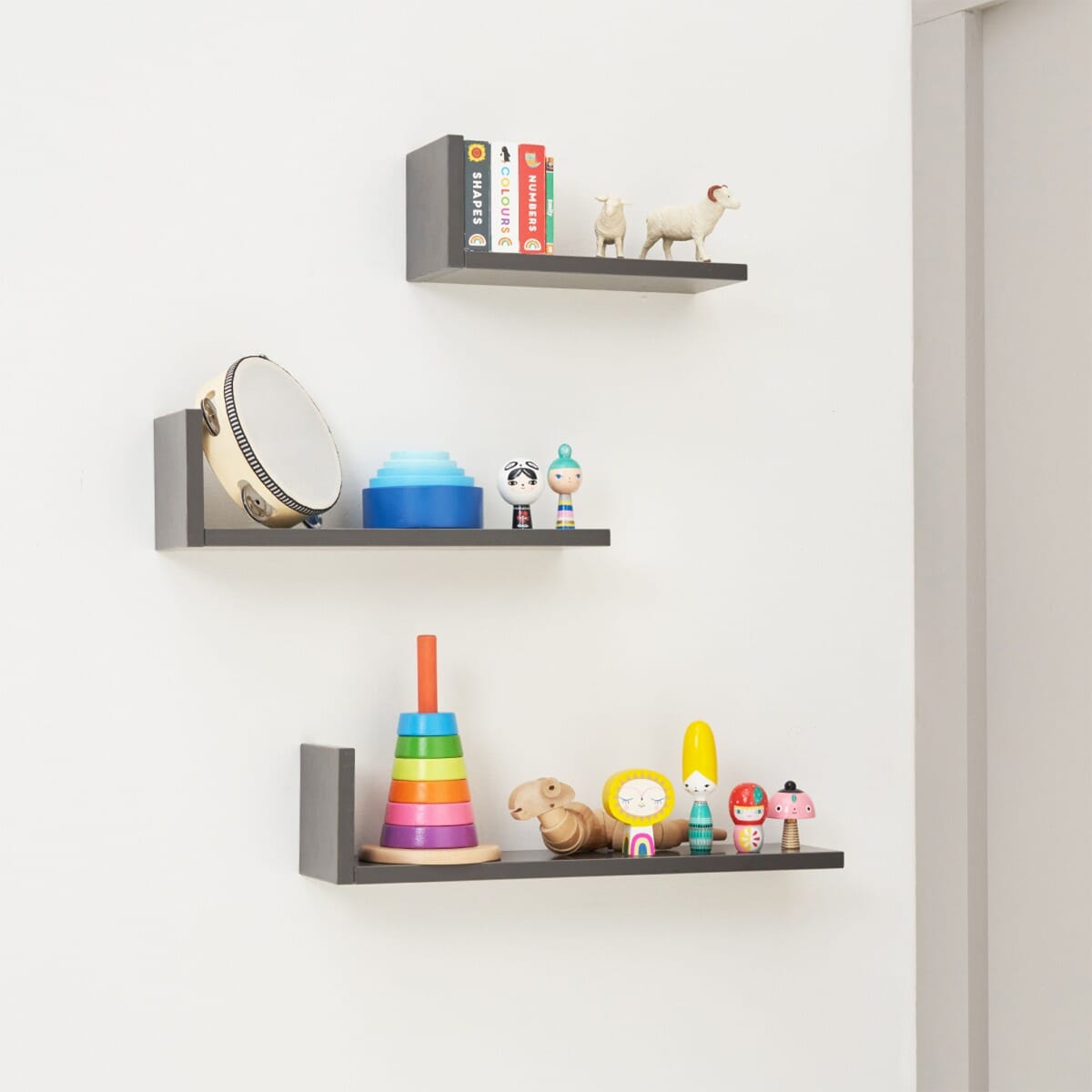 Rio Set Three L Shaped Wall Shelves