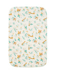 Bedside crib fitted sheet from the Run Wild range with colourful safari animal design, crafted in soft cotton for cosy sleep