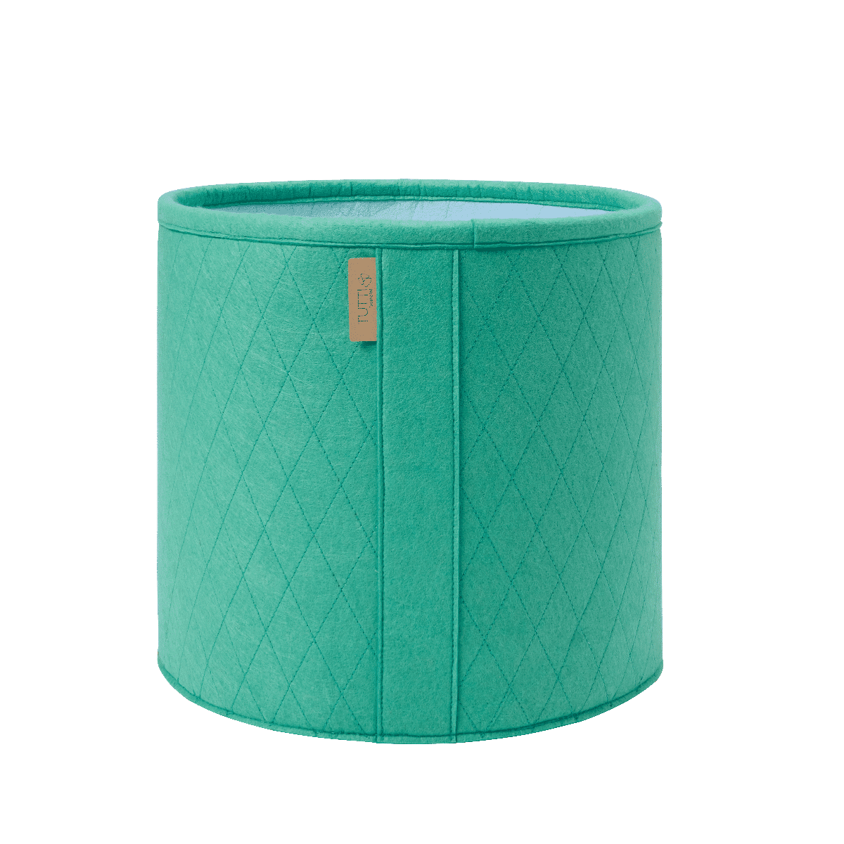 Green Run Wild felt storage basket with quilted finish, ideal for storing toys, books or nursery essentials while adding soft colour