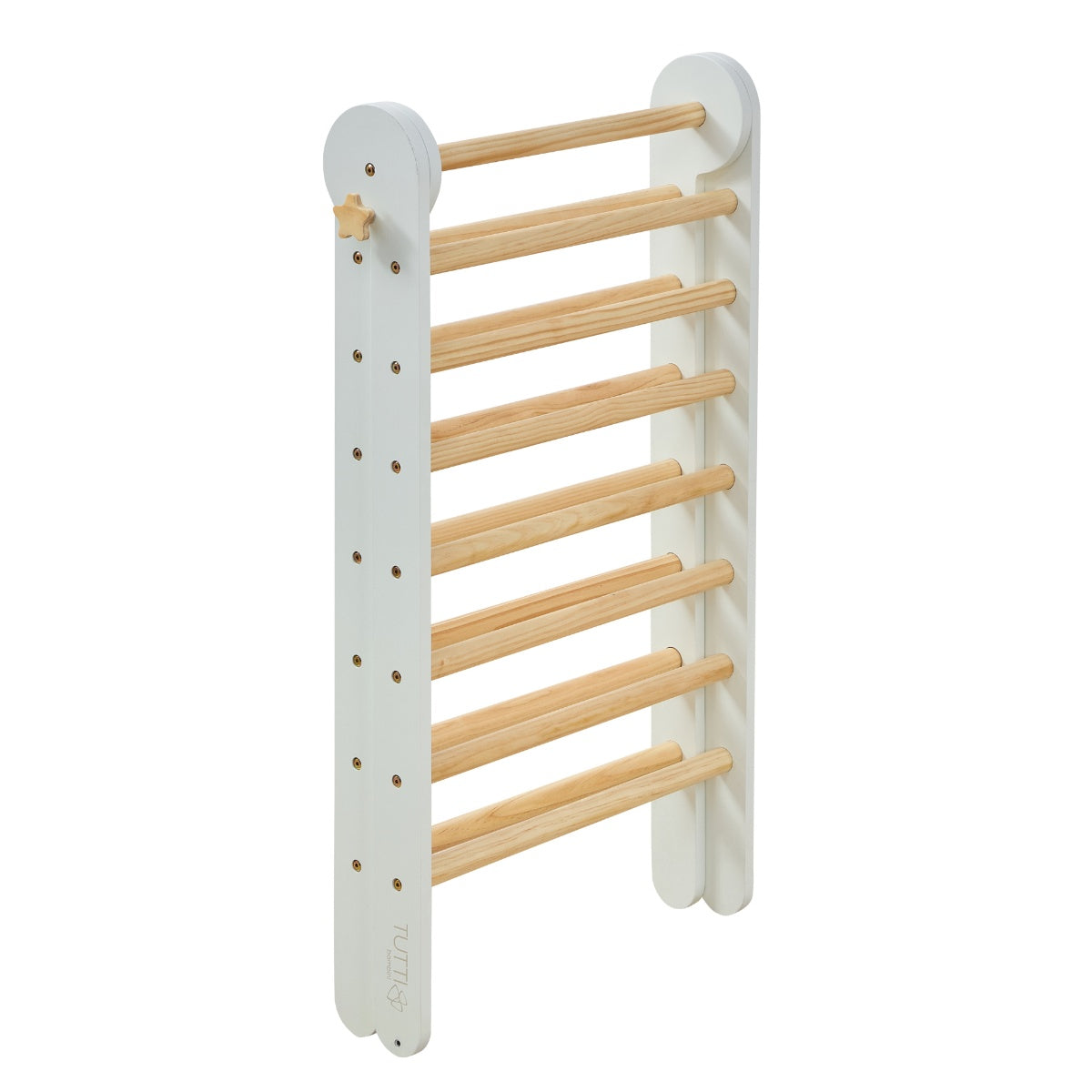 Cutout view of the Scala Montessori straight ladder in sea mist for versatile toddler climbing play