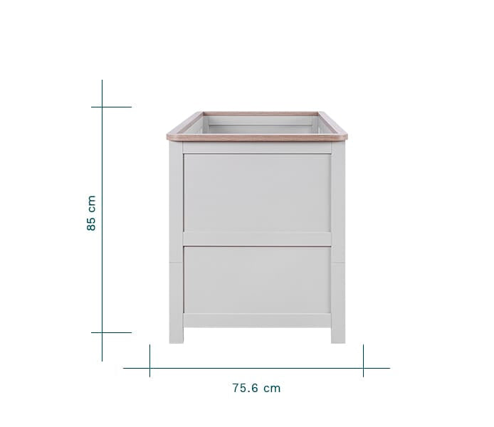 side dimensions of the verona cot bed