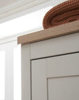 Verona wardrobe crafted with a softly rounded oak top and smooth edges for a premium finish and added safety