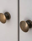Verona wardrobe featuring antique-style metal knobs that offer a timeless design detail while providing a comfortable and secure grip for opening and closing doors