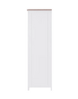 Side view of the Verona wardrobe in white and oak 